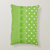 Groen, Stippen en shamrocks Accent Kussen (Achterkant (Verticaal))