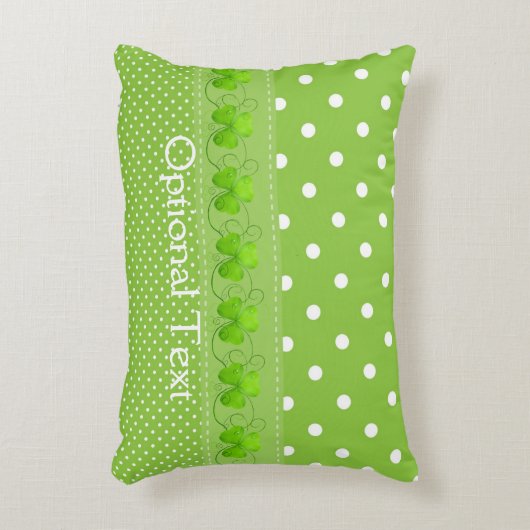 Groen, Stippen en shamrocks Accent Kussen (Voorkant(Verticaal))