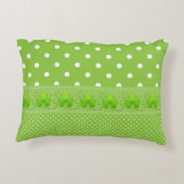 Groen, Stippen en shamrocks Accent Kussen (Achterkant)