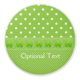 Groen, Stippen en shamrocks Keramische Knop