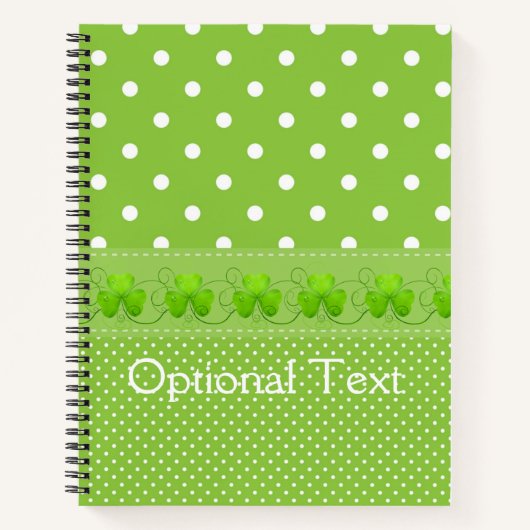 Groen, Stippen en shamrocks Notitieboek (Voorkant)