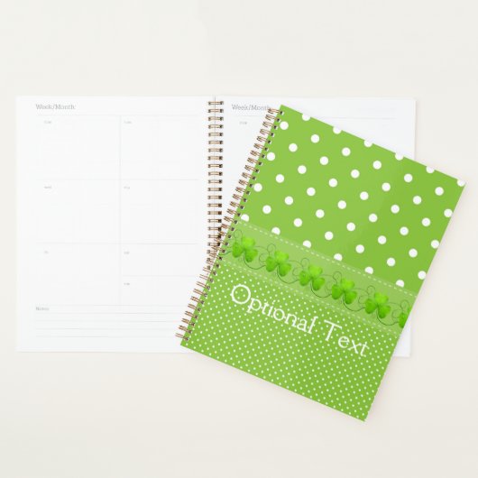 Groen, Stippen en shamrocks Planner (Display)