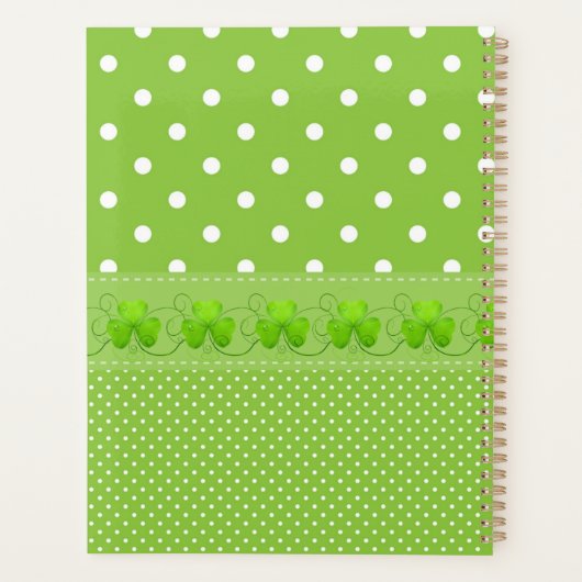 Groen, Stippen en shamrocks Planner (Achterkant)