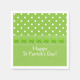 Groen, Stippen en shamrocks Servet