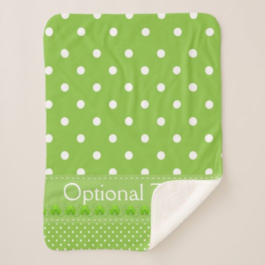 Groen, Stippen en shamrocks Sherpa Deken (Voorkant)