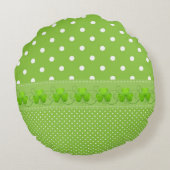 Groen, Stippen & Klavertjes Rond Kussen (Achterkant)