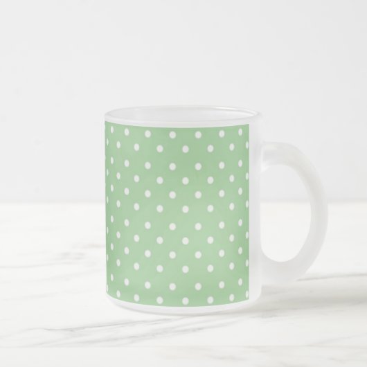 Groen Stippenpatroon Matglas Koffiemok (Rechts)