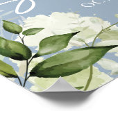 Groen Stoffig Blauw Baby shower Welkomstbord Poster (Hoek)