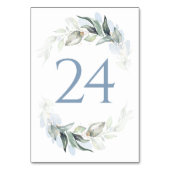 groen stoffig blauw bruiloft tafel nummer Kaarten (Achterkant)