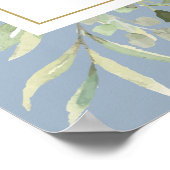 groen stoffig blauw bruiloft welkomstbord poster (Hoek)