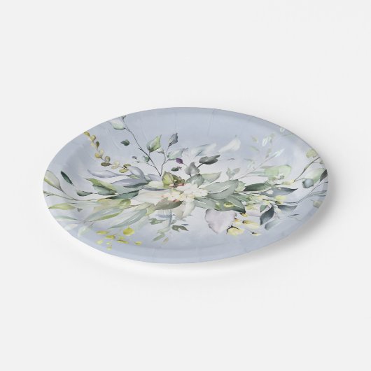 Groen Stoffig Blauw Waterverf Vrijgezellenfeest Papieren Bordje (Gekanteld)