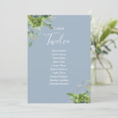 Groen Stoffig Blauw Zitplan Tafelnummer (Staand voorkant)