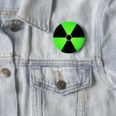 Groen stralingssymbool ronde button 5,7 cm (In situ)