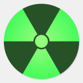 Groen stralingssymbool ronde sticker (Voorkant)