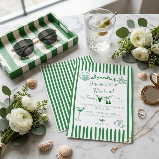 Groen strandfeest Disco vrijgezellenweekend Kaart