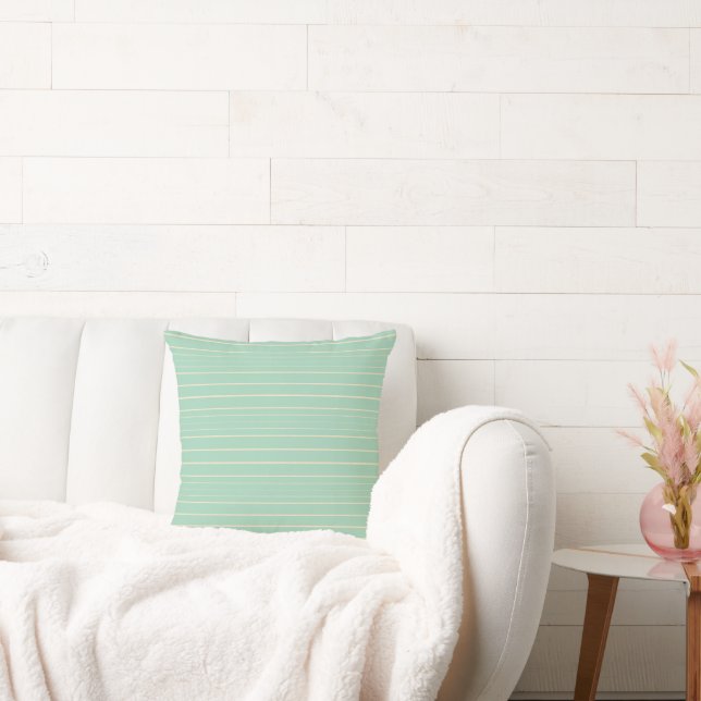 Groen Stripe Country Farmhouse Sierkussen (Bank)