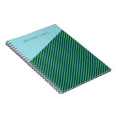 Groen Stripe Notitieboek voor gepatenteerde  naam (Rechterzijde)