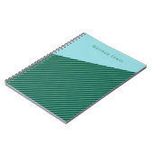 Groen Stripe Notitieboek voor gepatenteerde  naam (Linkerzijde)