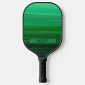 Groen Striped Add Name Monogram Team Pickleball Paddle (Voorkant)