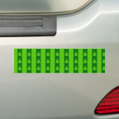 Groen striped kerstboompatroon bumpersticker (Op auto)