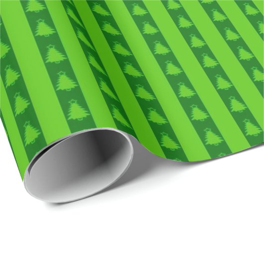 Groen striped kerstboompatroon cadeaupapier (Rol Hoek)
