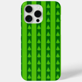 Groen striped kerstboompatroon iPhone 15 pro max hoesje