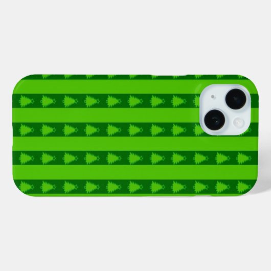 Groen striped kerstboompatroon Case-Mate iPhone case (Achterkant (horizontaal))