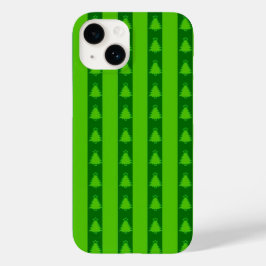 Groen striped kerstboompatroon Case-Mate iPhone 14 hoesje