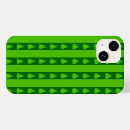 Groen striped kerstboompatroon Case-Mate iPhone case (Achterkant (horizontaal))