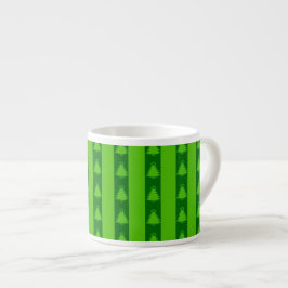 Groen striped kerstboompatroon espresso kop