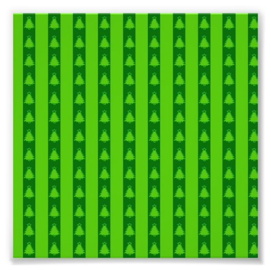 Groen striped kerstboompatroon foto afdruk (Voorkant)