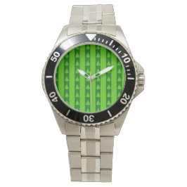 Groen striped kerstboompatroon horloge