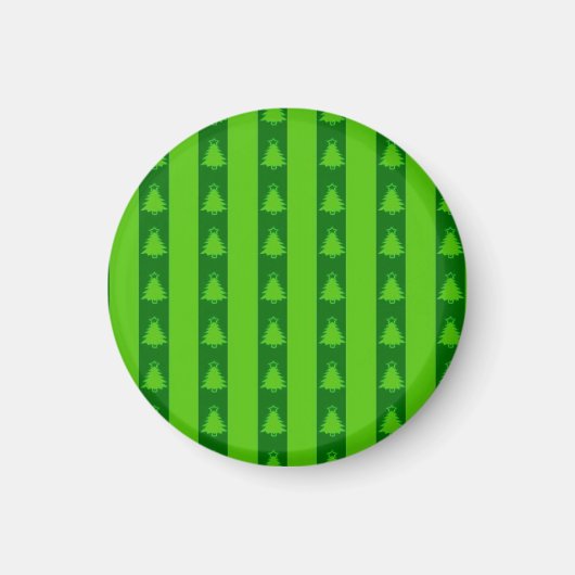 Groen striped kerstboompatroon magneet (Voorkant)