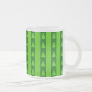 Groen striped kerstboompatroon matglas koffiemok