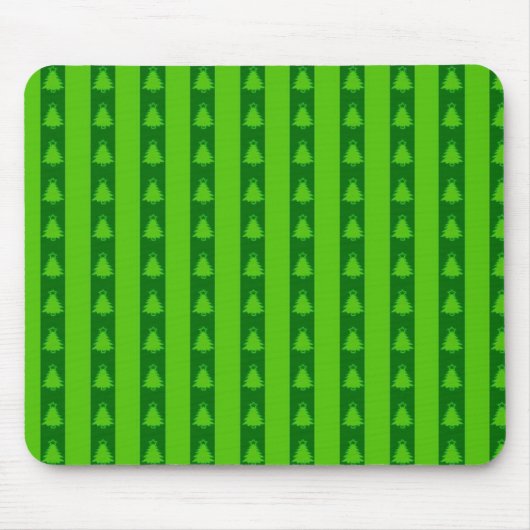 Groen striped kerstboompatroon muismat (Voorkant)