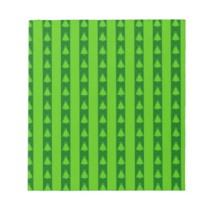 Groen striped kerstboompatroon notitieblok