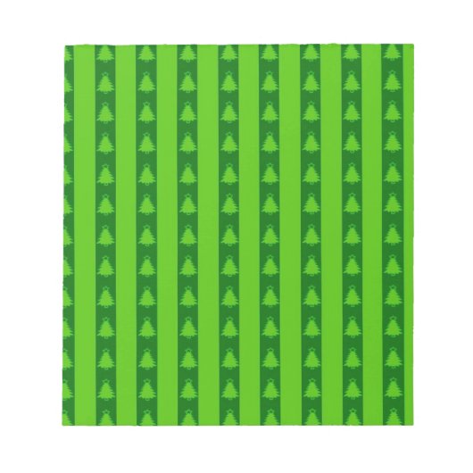Groen striped kerstboompatroon notitieblok (Voorkant)