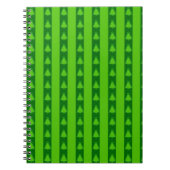 Groen striped kerstboompatroon notitieboek (Voorkant)