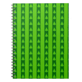 Groen striped kerstboompatroon notitieboek