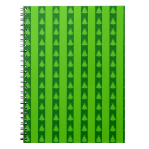 Groen striped kerstboompatroon notitieboek