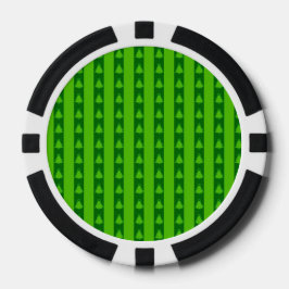 Groen striped kerstboompatroon poker chips