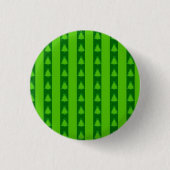 Groen striped kerstboompatroon ronde button 3,2 cm (Voorkant)