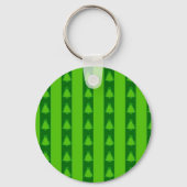 Groen striped kerstboompatroon sleutelhanger (Voorkant)