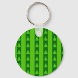 Groen striped kerstboompatroon sleutelhanger