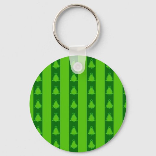 Groen striped kerstboompatroon sleutelhanger (Voorkant)