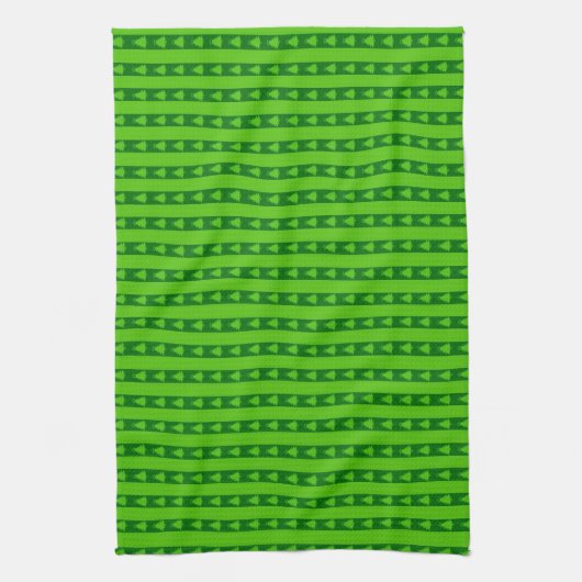 Groen striped kerstboompatroon theedoek (Verticaal)