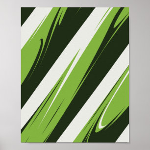 Groen stromende Abstracte strepen Poster