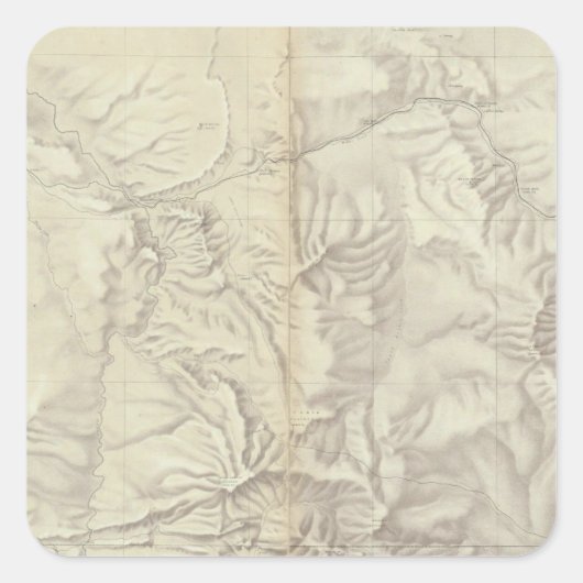 Groen stroomgebied Topografisch Vierkante Sticker (Voorkant)