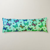 Groen Stropdas-kleurstof Butterfly Print Body Pill Lichaamskussen (Achterkant)