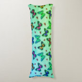 Groen Stropdas-kleurstof Butterfly Print Body Pill Lichaamskussen (Voorkant Verticaal)